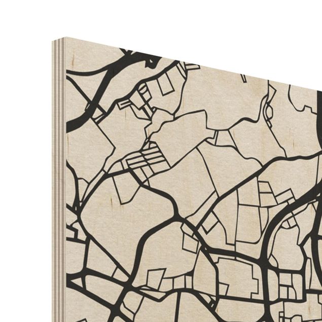 Quadro in legno - Lisbon City Map - Classic- Verticale 3:4