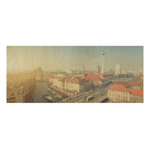 Quadro in legno - Berlin Morning - Panoramico