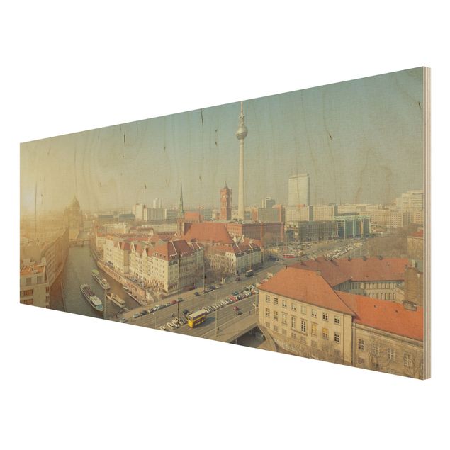 Quadro in legno - Berlin Morning - Panoramico