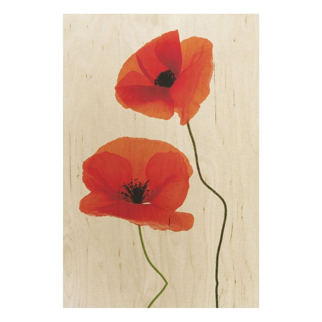 Quadro in legno - Charming Poppies - Verticale 2:3