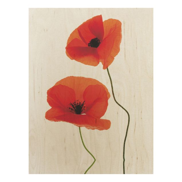 Quadro in legno - Charming Poppies - Verticale 3:4