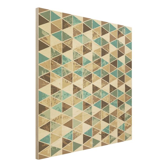 Quadro in legno - Triangle Repeat Pattern - Quadrato 1:1