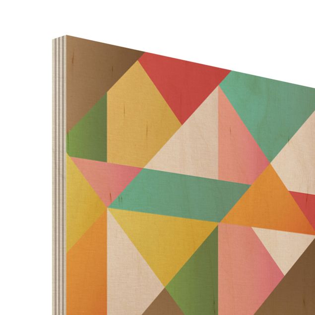Quadro in legno - Triangles Pattern Design - Quadrato 1:1