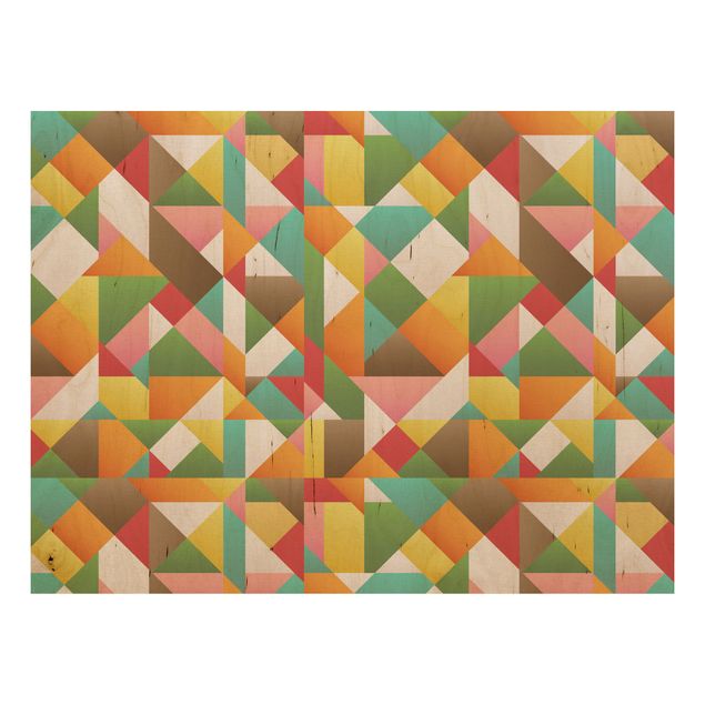 Quadro in legno - Triangles pattern design - Orizzontale 4:3