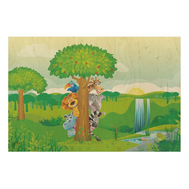 Quadro in legno - No.BF1 Jungle animals - Orizzontale 3:2