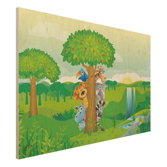 Quadro in legno - No.BF1 Jungle animals - Orizzontale 3:2