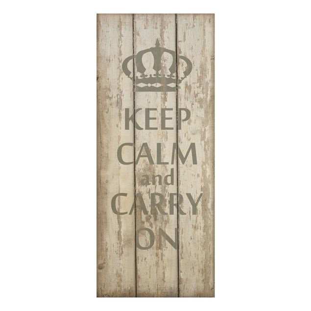 Quadro in legno - No.RS183 Keep calm and carry on - Pannello