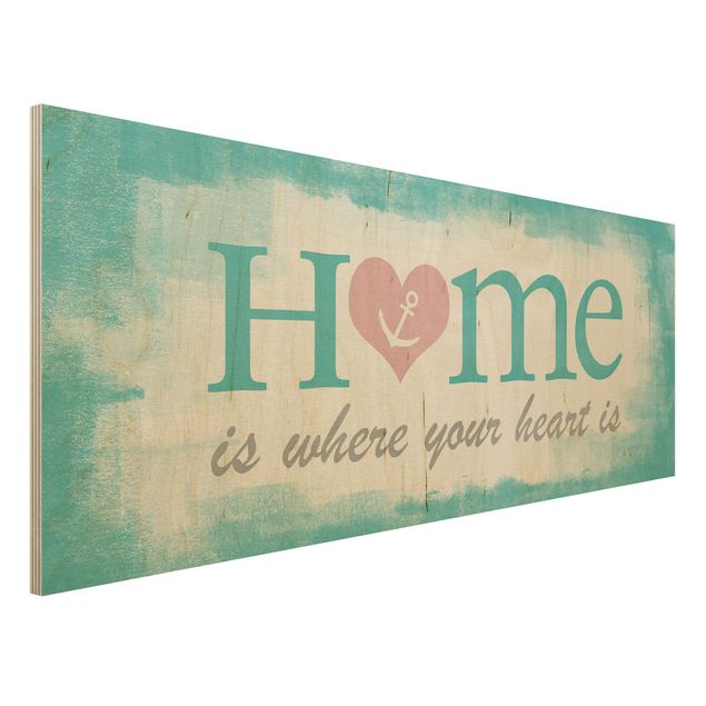 Quadro in legno - No.YK33 Home is where your Heart is - Panoramico