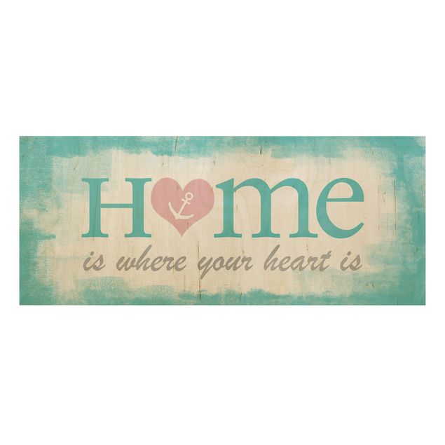 Quadro in legno - No.YK33 Home is where your Heart is - Panoramico
