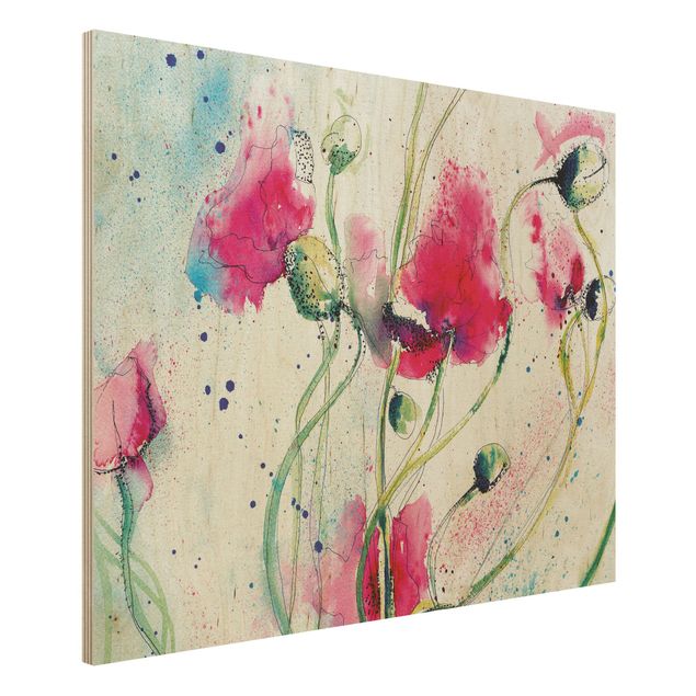 Quadro in legno - Painted Poppies - Orizzontale 4:3
