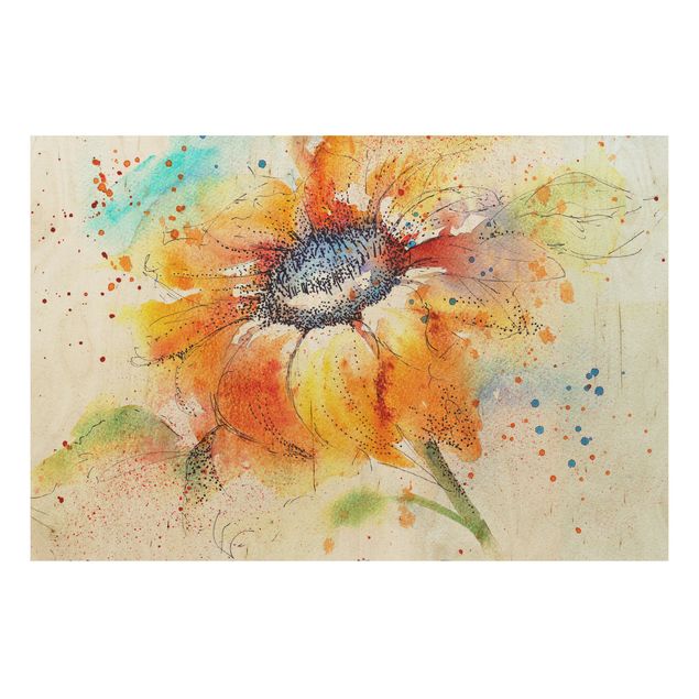 Quadro in legno - Painted Sunflower - Orizzontale 3:2