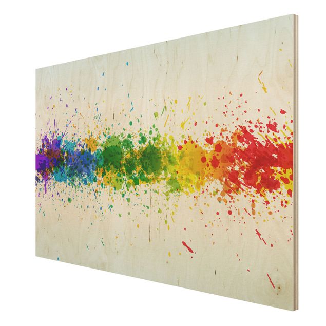 Quadro in legno - Rainbow Splatter - Orizzontale 3:2