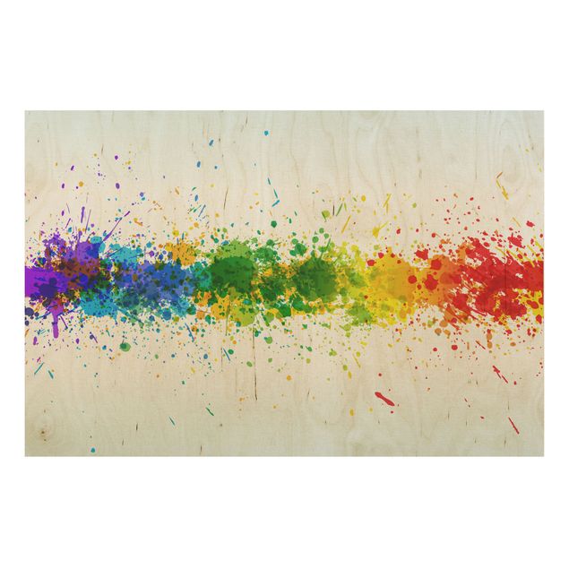 Quadro in legno - Rainbow Splatter - Orizzontale 3:2