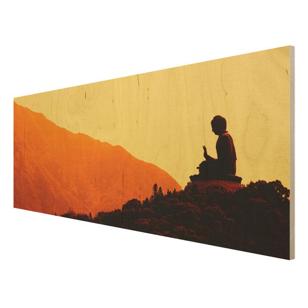 Quadro in legno - Resting Buddha - Panoramico