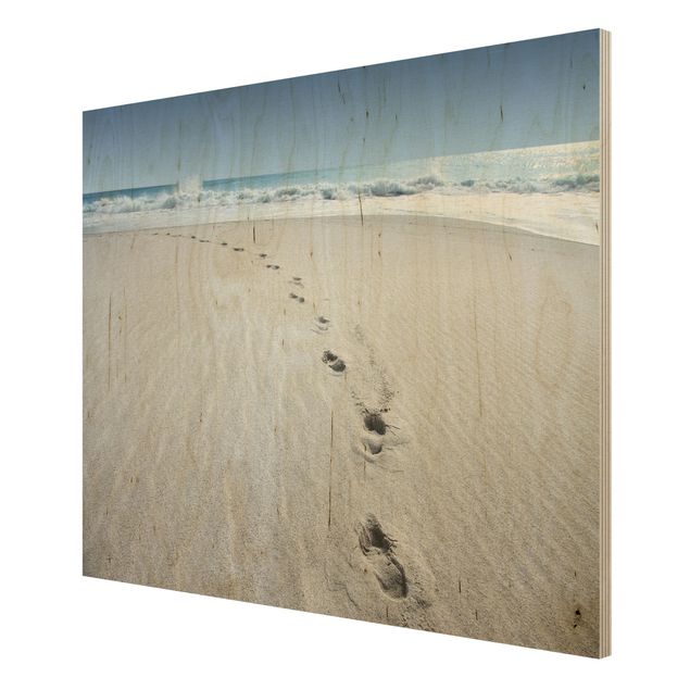 Quadro in legno - Footprints in the Sand - Orizzontale 4:3