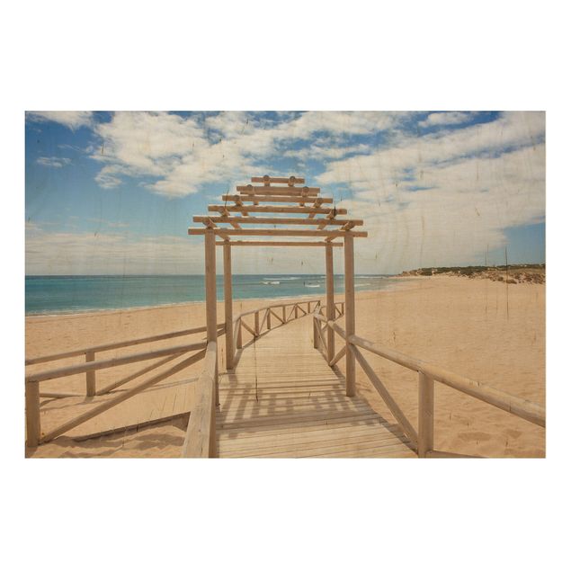 Quadro in legno - Beach path to the sea in Andalusia - Orizzontale 3:2