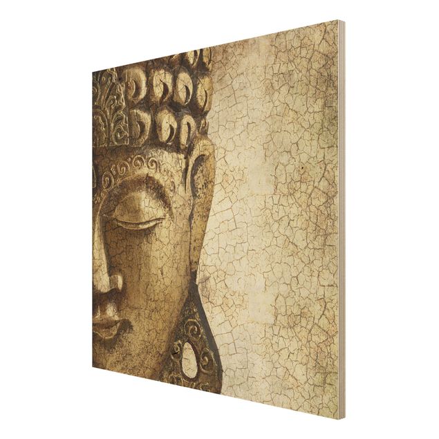 Quadro in legno - Vintage Buddha - Quadrato 1:1