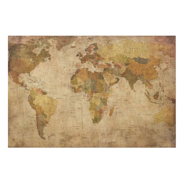 Quadro in legno - World Map - Orizzontale 3:2