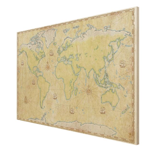 Quadro in legno - World Map - Orizzontale 3:2