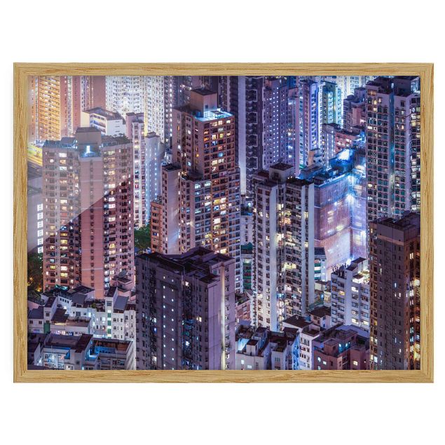 Poster con cornice - Hong Kong Light Sea