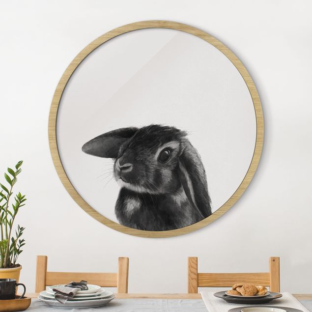 quadri con animali Illustrazione - Coniglio - Disegno in bianco e nero