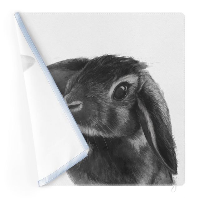 Quadro intercambiabile - Illustrazione disegno di coniglio bianco e nero