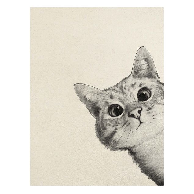 Quadro su tela animali Illustrazione - Gatto Disegno in bianco e nero