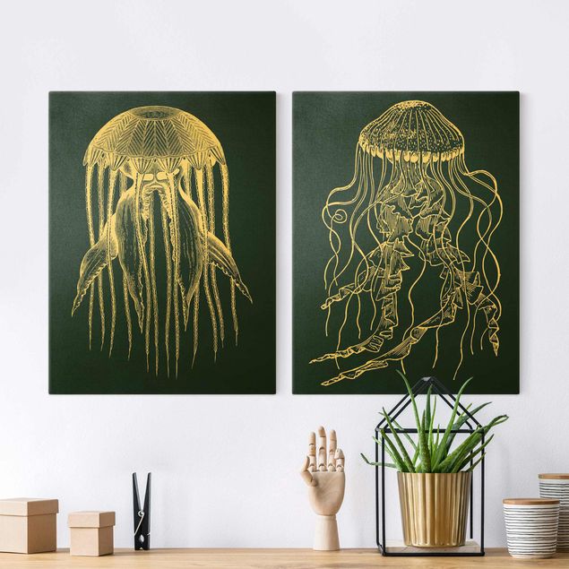 Quadri con pesci Illustrazione Medusa Duo