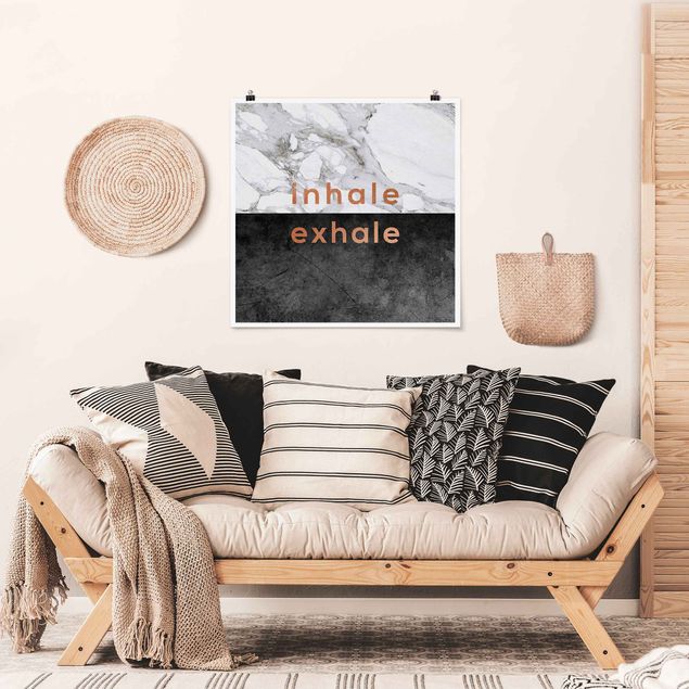 Poster - Inhale Exhale in rame e marmo
