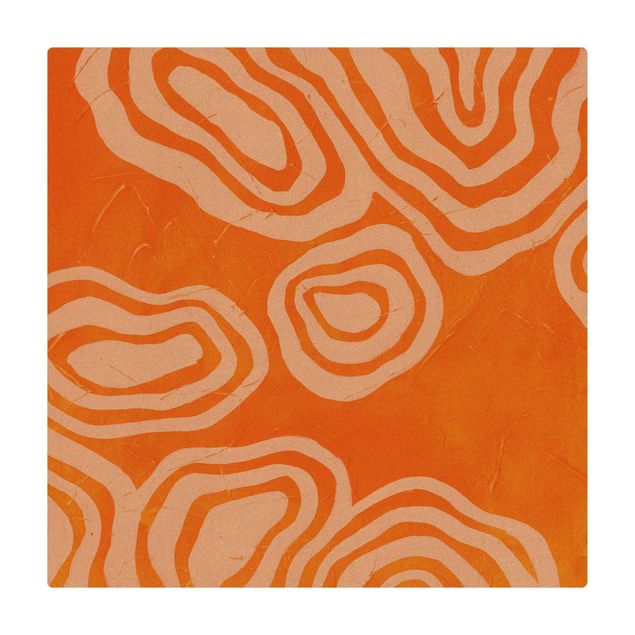 Tappetino di sughero - Isola nel mare arancione - Quadrato 1:1