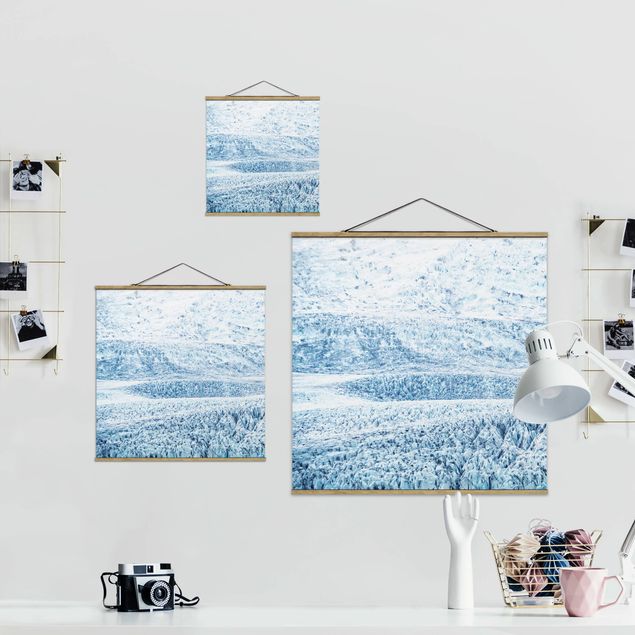 Foto su tessuto da parete con bastone - Fantasia glaciale islandese - Quadrato 1:1