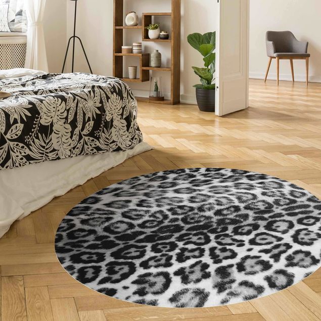 Tappeti bagno moderni Pelle di giaguaro in bianco e nero