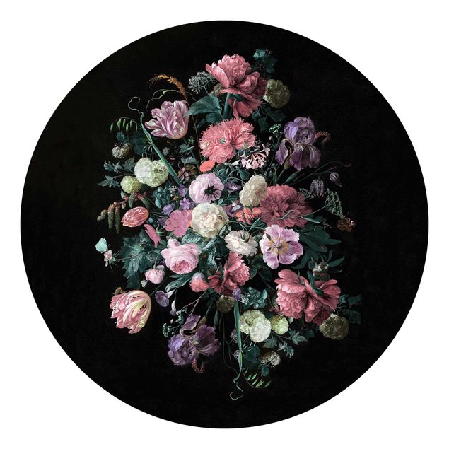Carta da parati rotonda autoadesiva - Jan Davidsz de Heem - Bouquet di fiori scuro