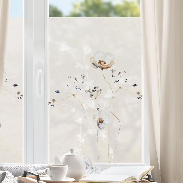 Pellicola per vetri con erbe Ikebana giapponese