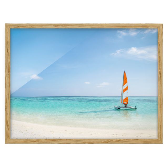 Poster con cornice - Catamarano sull'Oceano Indiano