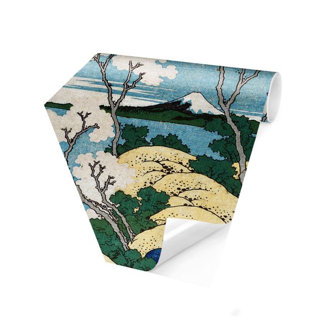 Carta da parati esagonale adesiva con disegni - Katsushika Hokusai - Il Fuji da Gotenyama