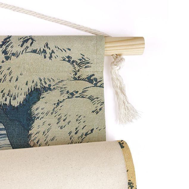 Arazzi da parete arte Katsushika Hokusai - La cascata di Amida