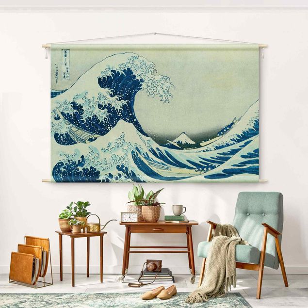 Arazzi da parete grande Katsushika Hokusai - La grande onda di Kanagawa