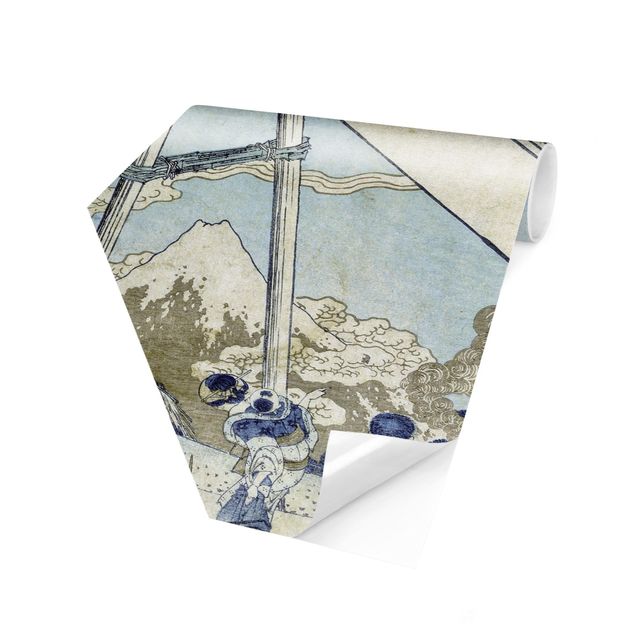Carta da parati esagonale adesiva con disegni - Katsushika Hokusai - Sulle montagne Totomi
