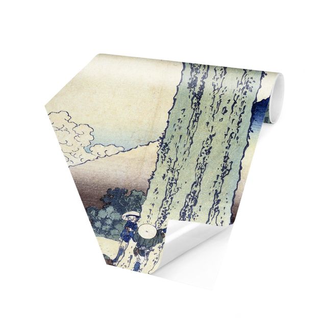 Carta da parati esagonale adesiva con disegni - Katsushika Hokusai - Passo Mishima nella provincia Kai