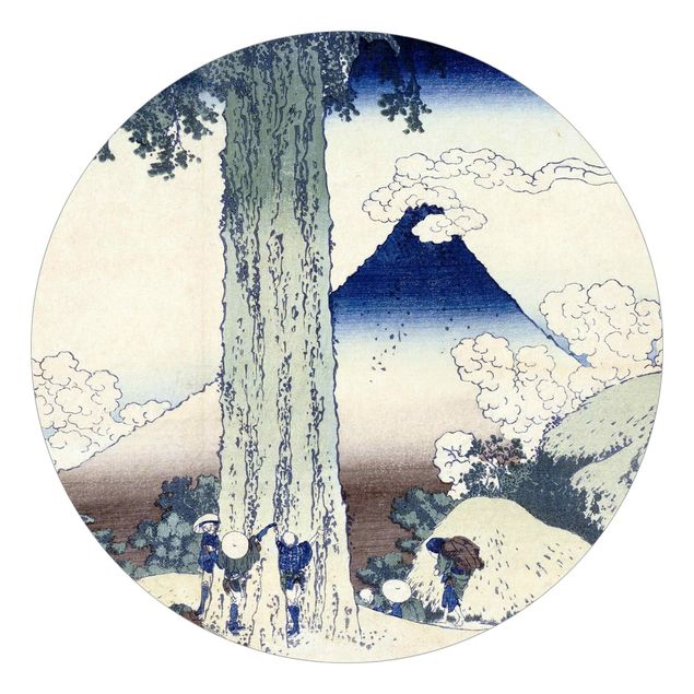 Carta da parati rotonda autoadesiva - Katsushika Hokusai - Mishima Pass Kai Provincia
