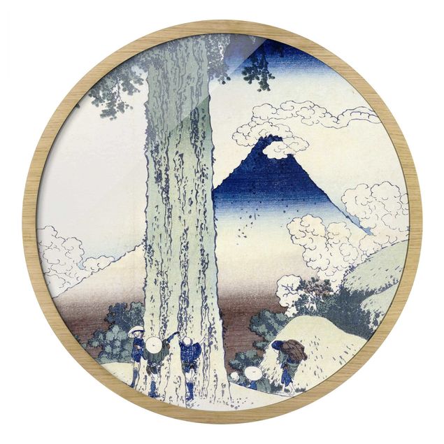 Quadro rotondo incorniciato - Katsushika Hokusai - Passo Mishima nella provincia Kai