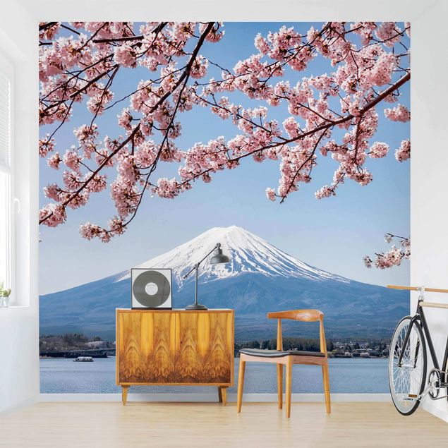 Carta da parati - Fioriture di ciliegio con il monte Fuji