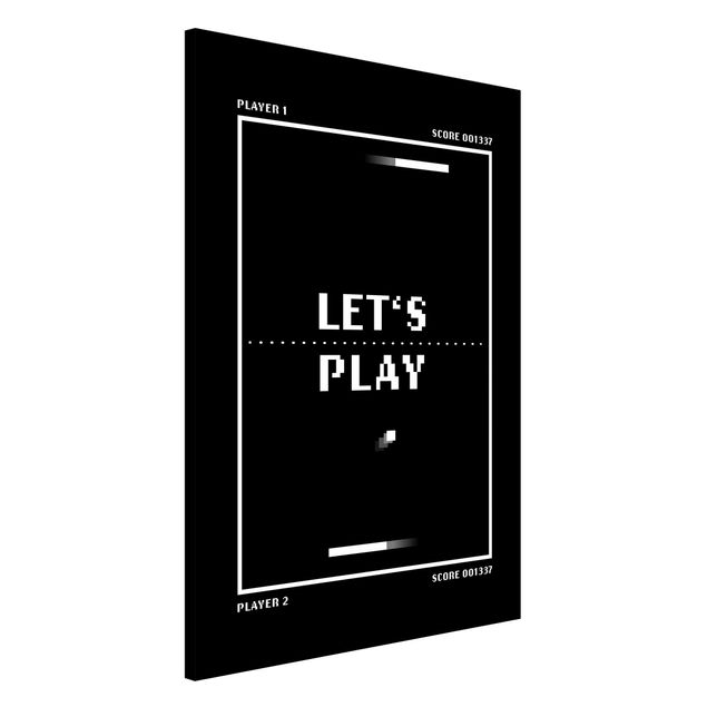 Lavagna magnetica nero Videogioco classico in bianco e nero Let's Play