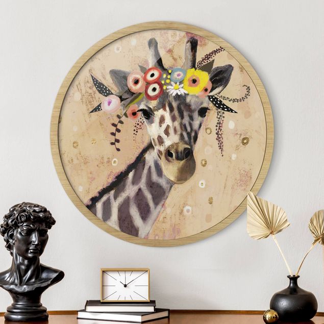 quadri con animali Giraffa Klimt