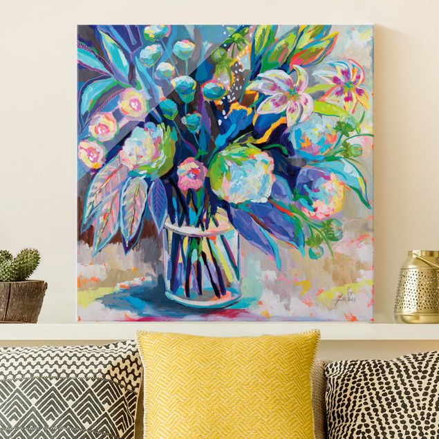 Quadro in vetro - Bouquet dai colori vivaci