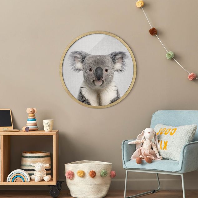 Poster con cornice rotonda Koala Klaus