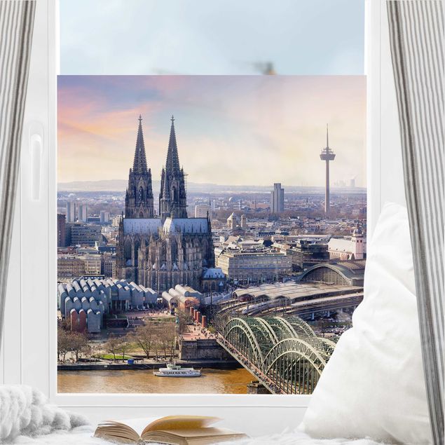 Pellicola per vetri per salone Lo skyline di Colonia con la cattedrale