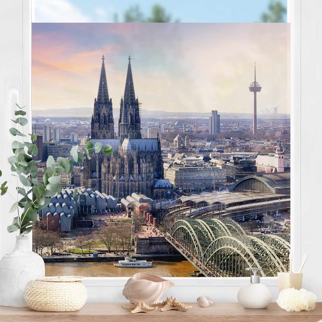 Pellicola per vetri colorata Lo skyline di Colonia con la cattedrale
