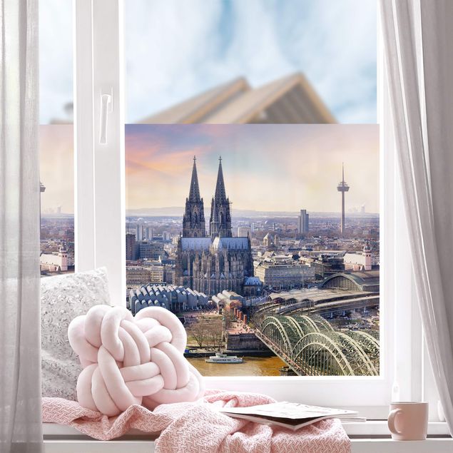 Pellicole per vetro Lo skyline di Colonia con la cattedrale